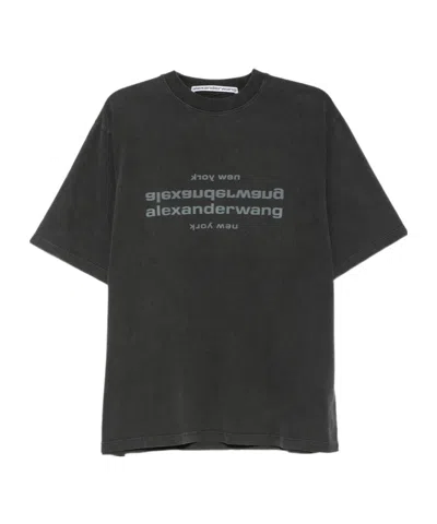 Alexander Wang Logo-print Cotton T-shirt In Animal Print