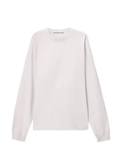 Alexander Wang Logo-print Long-sleeve T-shirt In Neutral