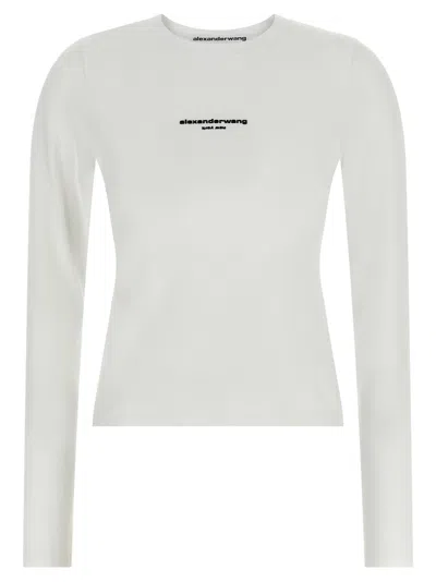 Alexander Wang Logo-print Long-sleeve T-shirt In White