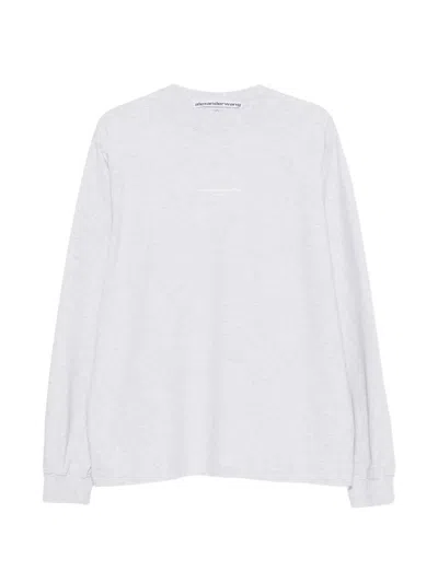 Alexander Wang Logo-print Long-sleeve T-shirt In White