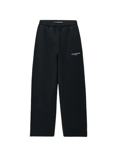 Alexander Wang Logo-print Mid-rise Oversized Sweatpants In Black