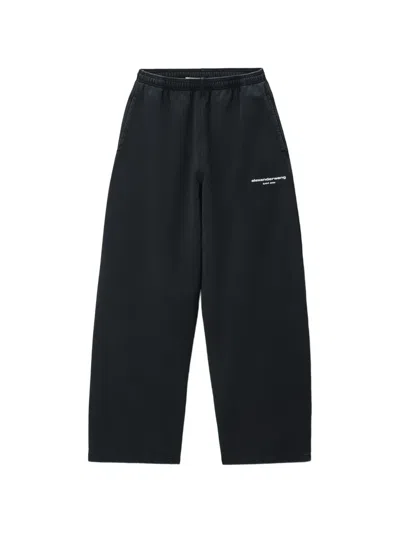 Alexander Wang Logo-print Mid-rise Oversized Sweatpants In Black