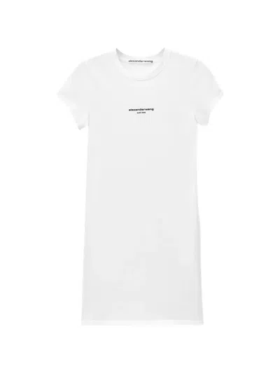 Alexander Wang Logo-print Mini Dress In White