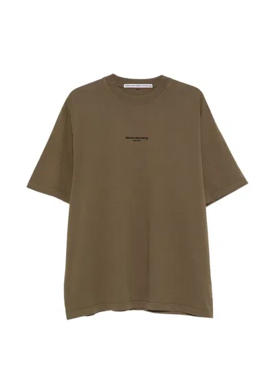 Alexander Wang Logo-print Oversized T-shirt In Brown