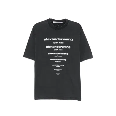 Alexander Wang Logo-print Short-sleeve T-shirt In Black