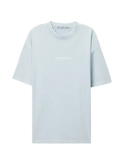 Alexander Wang Logo-print Short-sleeve T-shirt In Blue