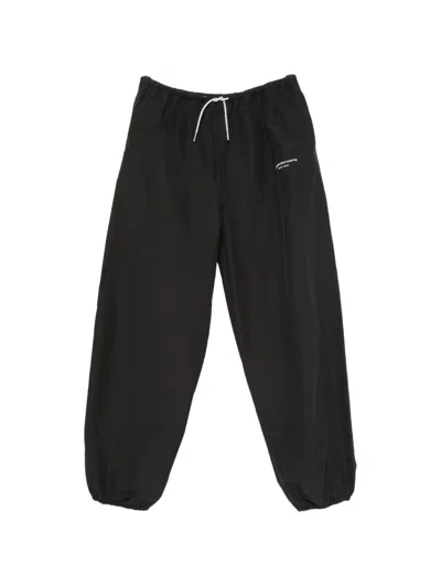 Alexander Wang Rhinestone-drawcord Track Pants In Black