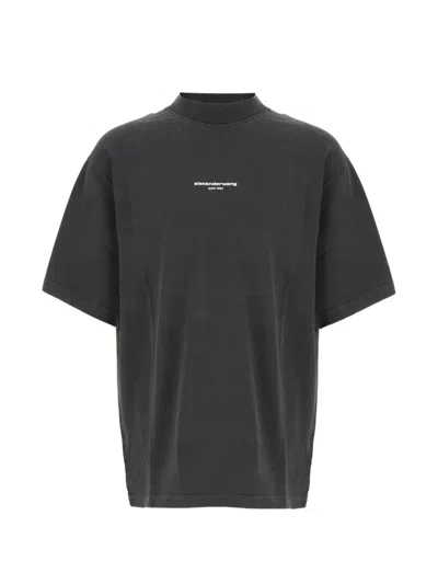 Alexander Wang 로고 프린트 티셔츠 In Black