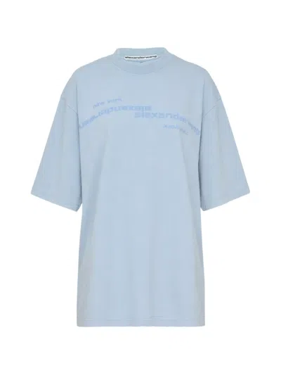 Alexander Wang Logo-print T-shirt In Blue