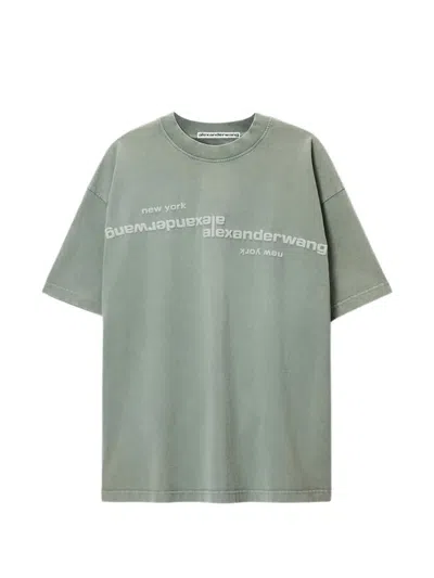 Alexander Wang Logo-print T-shirt In Green