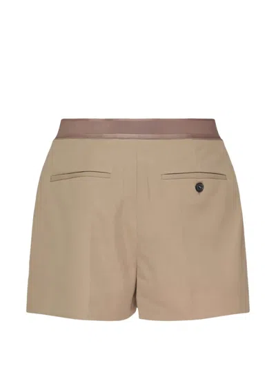 Alexander Wang Logo-waistband Tailored Shorts In Nude