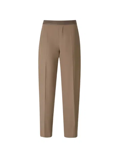Alexander Wang Logo-waistband Tailored Trousers In Brown