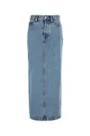 Alexander Wang Embellished Denim Skirt With Pockets And Stitching