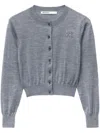 Alexander Wang Long-embossed Cardigan In Grau