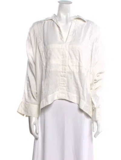 Pre-owned Alexander Wang Long Sleeve Blouse In White