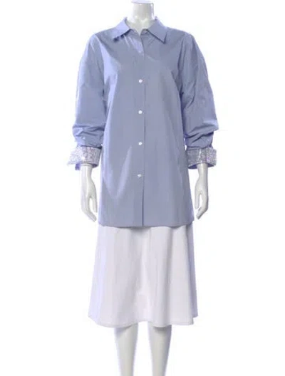 Pre-owned Alexander Wang Long Sleeve Button-up Top In Blue