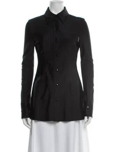 Pre-owned Alexander Wang Long Sleeve Button-up Top In Gray
