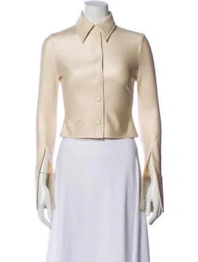 Pre-owned Alexander Wang Long Sleeve Button-up Top In Neutral