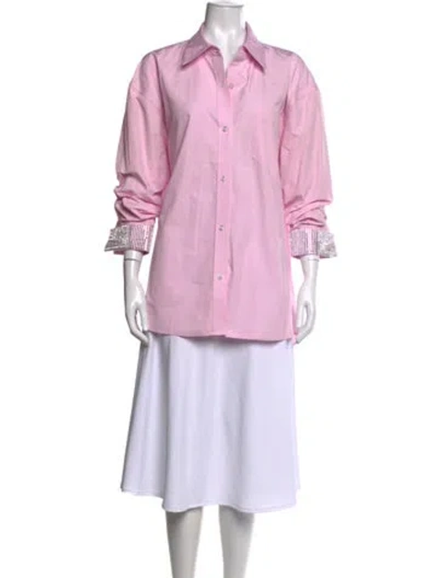 Pre-owned Alexander Wang Long Sleeve Button-up Top In Pink
