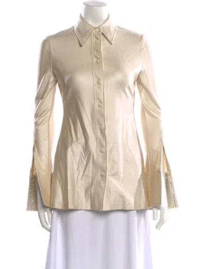 Pre-owned Alexander Wang Long Sleeve Button-up Top W/ Tags In Neutral