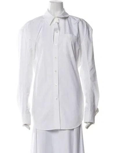 Pre-owned Alexander Wang Long Sleeve Button-up Top In White