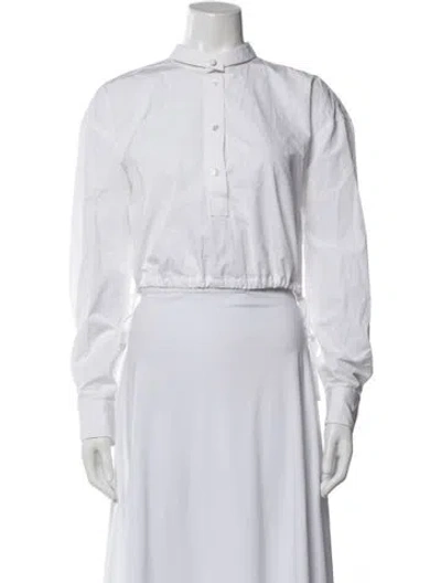 Pre-owned Alexander Wang Long Sleeve Button-up Top In White