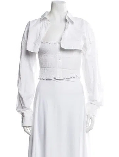 Pre-owned Alexander Wang Long Sleeve Button-up Top In White