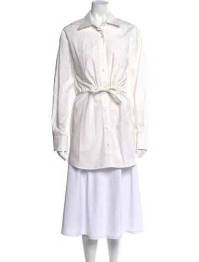Pre-owned Alexander Wang Long Sleeve Button-up Top In White