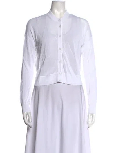 Pre-owned Alexander Wang Long Sleeve Button-up Top In White