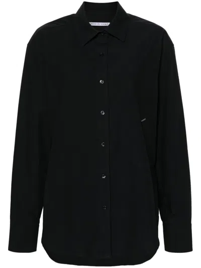 Alexander Wang Long-sleeve Cotton Shirt In Black