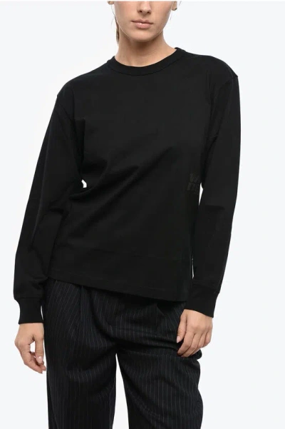 ALEXANDER WANG LONG SLEEVE CREW-NECK T-SHIRT WITH TON ON TON LOGO