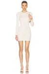 Alexander Wang Long Sleeve Crewneck Dress In Pearl