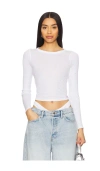 Alexander Wang Long Sleeve Crewneck Tee In 白色
