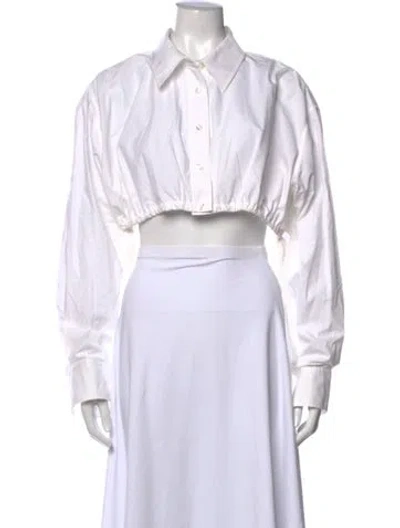 Pre-owned Alexander Wang Long Sleeve Crop Top In White