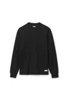 Alexander Wang Unisex Long Sleeve In Cotton Waffle Thermal In Black