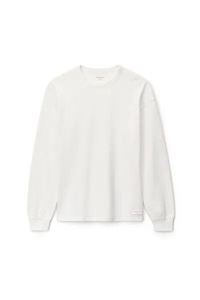 Alexander Wang Unisex Long Sleeve In Cotton Waffle Thermal In White