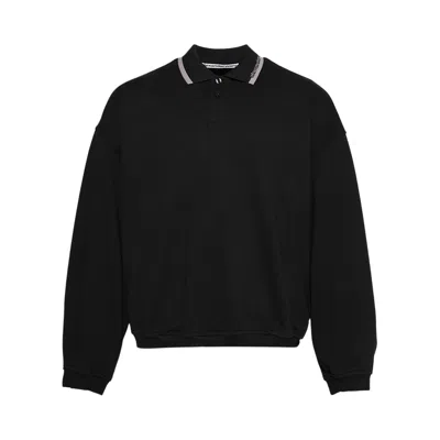 Pre-owned Alexander Wang Long-sleeve Polo Shirt 'black' | Men's Size Xl