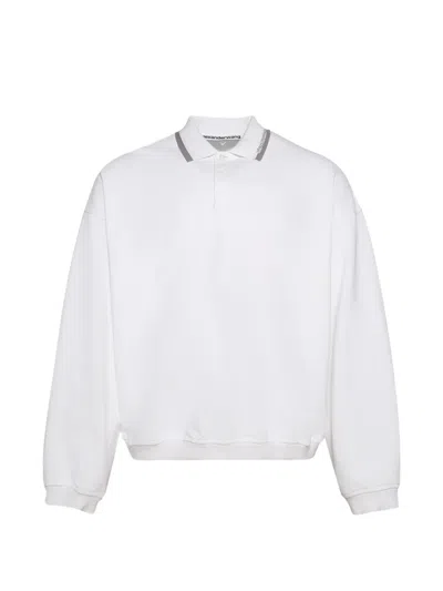 Alexander Wang Long-sleeve Polo Shirt In White
