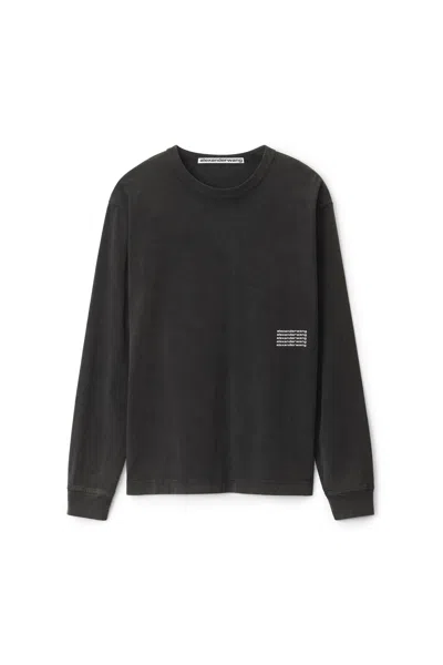 Alexander Wang Long-sleeve Tee In High Twist Jersey In Acid Black