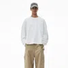 Alexander Wang Puff Paint Logo Essentail Terry Sweatshirt In Vintage White