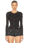 Alexander Wang Long Sleeve Crewneck Tee In Washed Black Multi