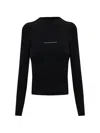 Alexander Wang Black Stretch Nylon T-shirt In Black