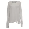 Alexander Wang Long Sleeve Top In White Modal In Black