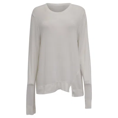 Alexander Wang Long Sleeve Top In White Modal In Black