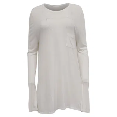 Pre-owned Alexander Wang Long Sleeve Top With Pocket In White Modal