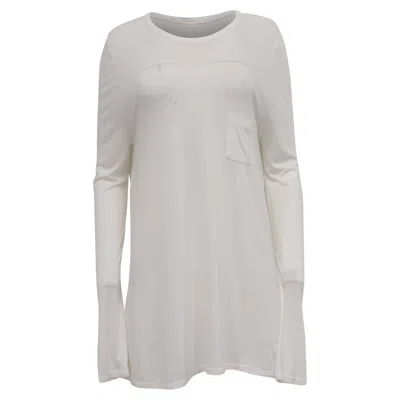 Alexander Wang Long Sleeve Top With Pocket In White Modal In Gray