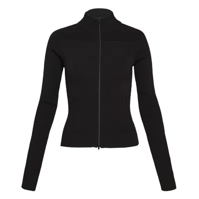 Alexander Wang Ribbed-knit Zip-up Sweater In Black