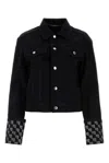 Alexander Wang Embellished Cotton Straight Jacket In Washed Black