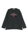 Alexander Wang Women Long Sleeves Shield Graphic Tee In Gray