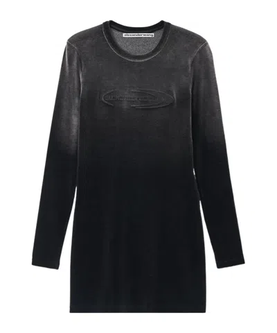 Alexander Wang Long-sleeved Minidress In Black